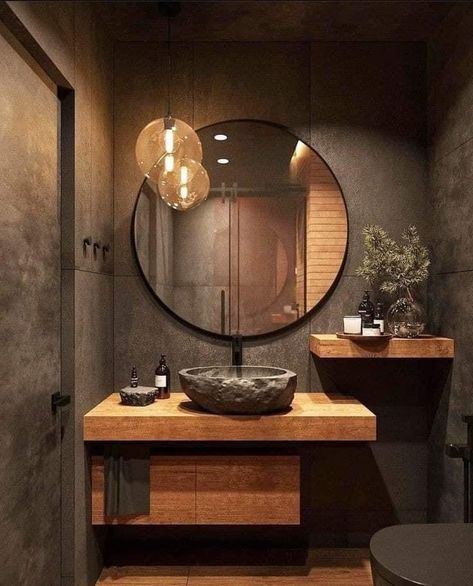 Best Bathroom Paint Colors, Small Toilet Room, Bathroom Paint, Powder Room Decor, Interior Design Your Home, Countertop Decor, Bamboo Bathroom, Wall Hanging Shelves, Small Toilet