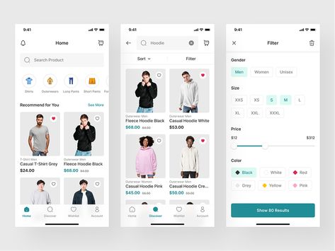 Stylo - Fashion Marketplace Mobile App UI Kit [Filter] by Keitoto on Dribbble Fashion App Ui Design, Figma Projects, Filter Ui Design, Fashion App Ui, Dashboard App, Dashboard Mobile, Ux Design Mobile, Shopping Apps, App Home Screen