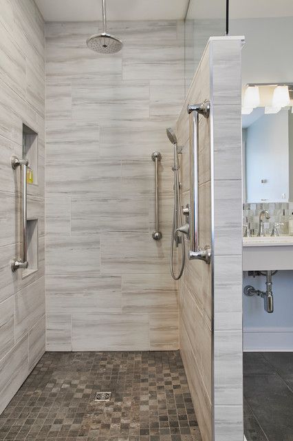 Bathroom of the Week: Remodeled for Aging in Place - Floor Plan | Houzz Bathrooms For Seniors Ideas, Ada Master Bath Layout, Zero Clearance Shower Master Bath, Roll In Showers Master Bath, Handicapped Bathroom Ideas Layout, Age In Place Bathroom, Guest Suite Bathroom, Aging In Place Bathroom, Handicapped Bathroom