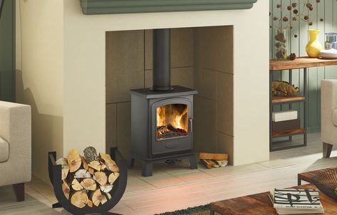 Uk Farmhouse, Electric Wood Stove, Electric Stove Fire, Double Sided Stove, Stoves For Sale, Fireplaces Ideas, Wall Mounted Electric Fires, Boiler Stoves, Cast Iron Door