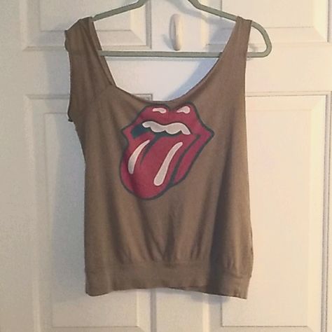 Urban Outfitters Nwot! Cut(Purchased This Way From Urban Outfitters)Neckline & Sleeves T-Shirt With(Rolling Stones)Tongue And Lip Logo. I Bought This Top Several Years Ago At Urban Outfitters But I Have Never Worn It!!! ***Final Discount*** The Tag Says Size Large But I Would Say It Fits A Size Small Or Medium Best. Lip Logo, Urban Outfitters Top, Urban Outfitters Tops, Rolling Stones, Pink Grey, Nike Shoes, Urban Outfitters, Tops & Tees, Womens Tops