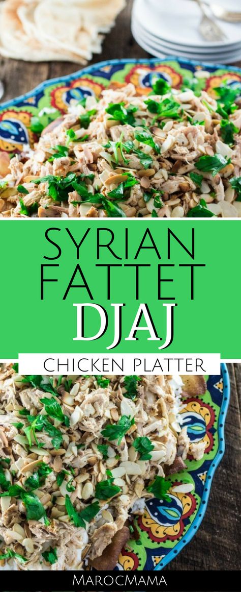 Syrian Chicken, Arabic Chicken Recipes, Syrian Recipes, Chicken Platter, Syrian Food, Easy Main Dishes, Lebanese Cuisine, Dish Warmer, Lime Sauce