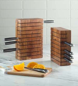 Knife Block Diy, Wooden Knife Holder, Woodshop Projects, Kitchen Knife Block, Kitchen Knife Holder, Knife Blocks, Wooden Things, Knife Rack, Wooden Knife