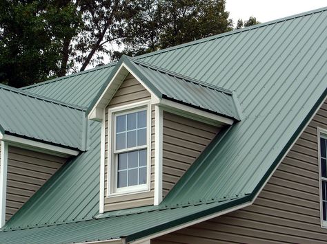 metal roof colors for houses | Recent Photos The Commons Getty Collection Galleries World Map App ... Green Metal Roof, Metal Roof Paint, Residential Metal Roofing, Green Roof House, Roofing Colors, Metal Roof Houses, Metal Roof Colors, Standing Seam Roof, Home Designs Exterior