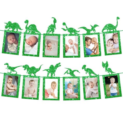 PRICES MAY VARY. PERFECT SIZE - 10 FEET | GLITTER DINOSAUR PHOTO BANNER - Embark on a thrilling adventure with this green dinosaur photo banner. Make your little one's dinosaur birthday decorations a roaring success with our 10 feet long first birthday photo banner dinosaur decorations. Whether you're throwing a dinosaur first birthday party, hosting dinosaur baby shower or dinosaur themed birthday decorations for any age, this dinosaur photo birthday banner will take your guests back to the lan Dinosaur Birthday Party Decorations 1st, T Rex Birthday Party Decoration, Dinosaur Birthday Party 1st, Mickey Mouse Dinosaur Party, One A Saurus Birthday Decorations, Dino 2nd Birthday Party, Dino 1st Birthday Party Boy, First Birthday Boy Dinosaur Theme, One A Saurus Birthday