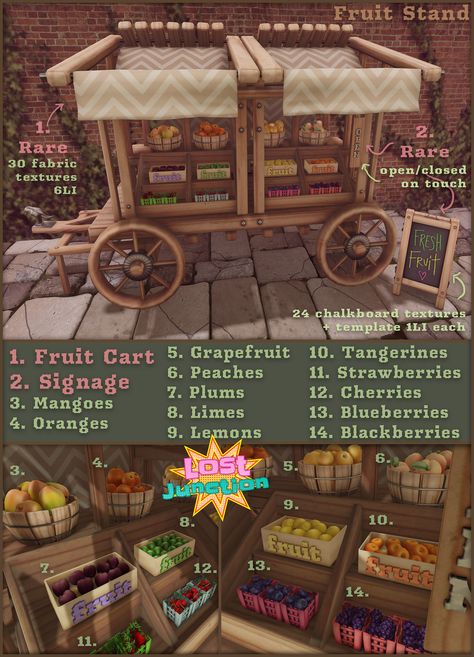 [LJ] Fruit Stand Gacha Key @ March Arcade 2016 | The Fruit Stand is coming soon to your Friendly Local Arcade! Hooray!  Each fruit item gives temp attach fruit! look like you're really grabbing fruit! (or eating berries)  Pictures by MelissaJeanne Flores! (Thank You!) Chalkboard Template, Fruit Stand, Sims Ideas, Fruit Stands, Cc Sims, Sims Mods, The Fruit, Grapefruit, Sims 4