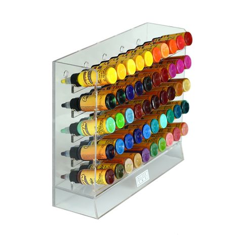 Our Holder Ink stand is able to hold ink bottles of 1 oz size. Clear and sleek in appearance, the backdrop of the ink bottle organizer, will help your products POP for a beautiful appearance in your store. Also created with durability in mind, you can stack up to 50 bottles on this stand without breaking or cracking the structure. Its shiny and sleek finish allows you to perform a quick and effective cleaning. Product dimensions: L: 12.7 inches, W: 3.9 inches, H: 10.8 inches. Tattoo Ink Storage Ideas, Homemade Tattoo Ink, Undercut Tattoos, Gold Tattoo Ink, Splatter Tattoo, Tattoo Ink Colors, Vertical Tattoo, Homemade Tattoos, Bottle Tattoo