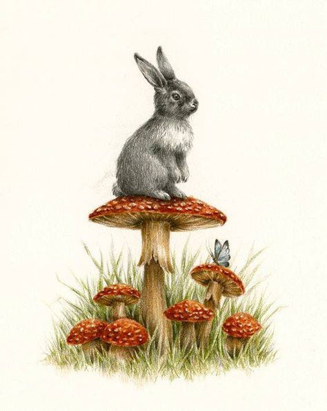 Easter Drawing Ideas, Easter Drawing, Easter Drawings, Bunny Tattoos, Mushroom Drawing, Animal Illustration Art, Woodland Art, Lighting Decor, Rabbit Art