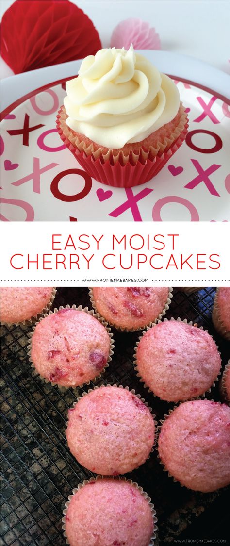 Cupcake Recipes With Box Cake, Cherry Chip Cupcakes, Cherry Cupcakes Recipes, Cherry Cupcakes, Fancy Cupcakes, Cherry Cake, Salty Cake, Cherry Recipes, Cake Mix Recipes