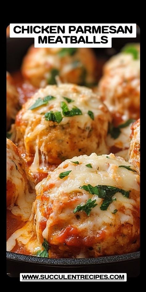 Make these Baked Chicken Parmesan Meatballs for a healthier take on a classic Italian dish! Light, flavorful, and full of cheesy goodness, they’re perfect for a nutritious dinner everyone will love. Recipes For Italian Meatballs, Chicken Meatball Dinner, Italian Chicken Meatballs, Chicken Cordon Bleu Casserole Recipe, Chicken Parmesean, Cheesey Chicken, Chicken Parm Meatballs, Chicken Meatballs Healthy, Chicken Meatballs Recipe