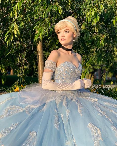 Cinderella Princess Dress, Cinderella Cosplay Dress, Cinderella Ballgown, Princess Shot, Cinderella Characters, Cinderella Cosplay, Disney Princess Cosplay, Satin Gloves, Disney Belle