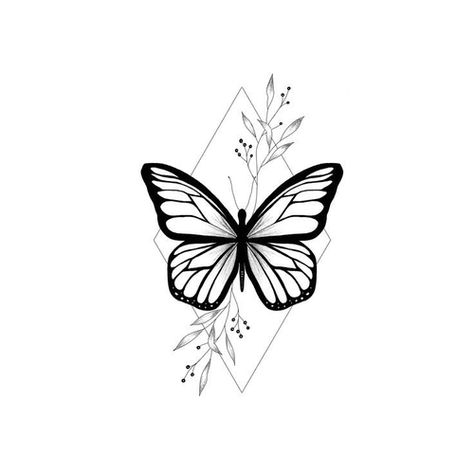 Floral Butterfly Tattoo Design, Butterfly Tattoo Drawing, Simplistic Drawings, Butterfly Mandala Tattoo, Flower Tats, Butterfly With Flowers, Tato Henna, Tattoo Desings, Stylist Tattoos