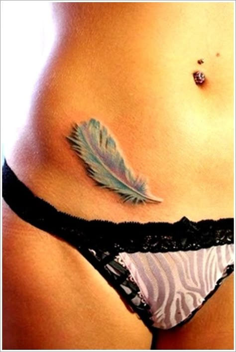 Feather Tattoo Designs (15) White Feather Tattoos, Hip Tattoos For Girls, Tatoo 3d, Feather Tattoo Meaning, Feather With Birds Tattoo, Feather Tattoo Design, Tattoo Trend, Geniale Tattoos, 3d Tattoos