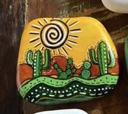 Summer Rocks, Painted Rock Cactus, Cactus Paintings, Cactus Drawing, Garden Rock Art, Stone Art Painting, Rock And Pebbles, Painted Rocks Craft, Painted Rocks Diy