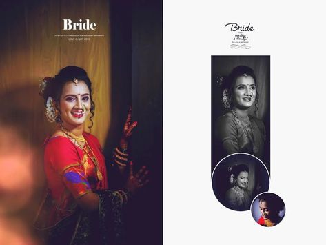 Marathi Bride Look, Wedding Album Design Layout, Wedding Photo Album Layout, Indian Wedding Album Design, Album Design Layout, Wedding Photography Album Design, Wedding Album Cover Design, Wedding Album Layout, Album Designs