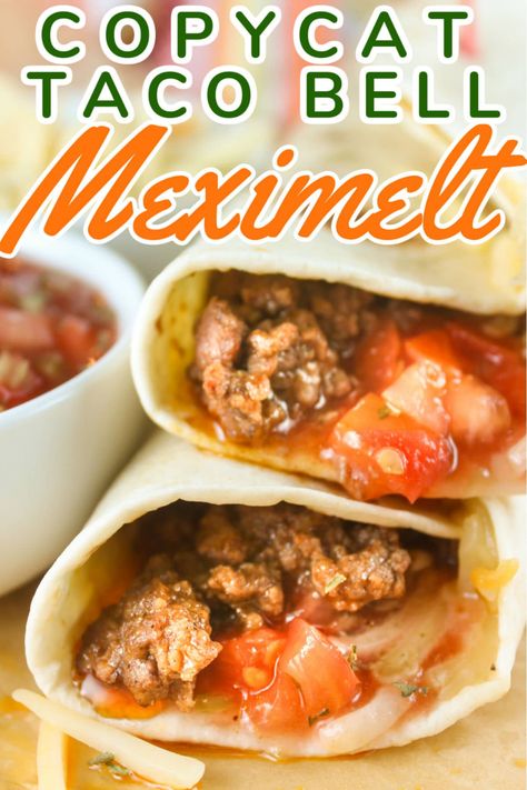 The Meximelt at Taco Bell was one of my absolute favorite menu items - but it's no longer on the menu! Ugh - the tragedy! This Copycat Meximelt brings it back to your kitchen by combining a taco and a quesadilla into a melty taco of goodness. via @foodhussy Mexi Melt Taco Bell, Meximelt Copycat, Meximelt Recipe Taco Bells, Taco Bell Meximelt Recipe, Mexi Melts, Taco Bell Meximelt, Beef Meximelt, Taco Bell Beef, Taco Bell Copycat Recipes