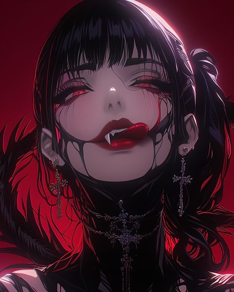 Scarlet Shadows🖤❤️ The Allure of Darkness #GothicBeauty #DarkElegance #VampireAesthetic #RedEyes #GothicArt #AnimeVibes #DarkFantasy #VampireQueen #TattooArt #GothicFashion #VampireStyle #DarkSeduction Vampire Gothic, Vampire Illustration, Vampire Pictures, Arte 8 Bits, Gothic Fantasy Art, Witchy Wallpaper, Goth Art, Gothic Anime, Beautiful Dark Art