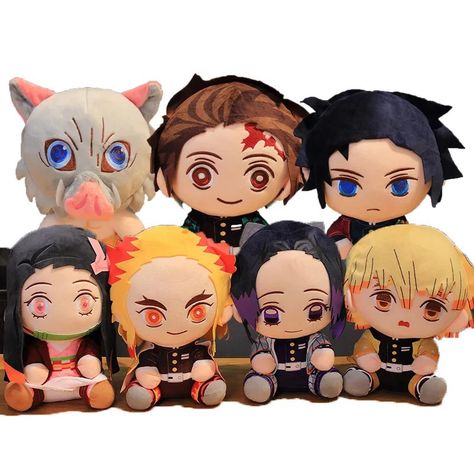 Demon Slayer Plushies Demon Slayer Plushies, Demon Slayer Plushie, Kny Plushies, Demon Slayer Merch, Cute Plushies, Anime Plushies, Anime Cosplay Makeup, Shopping Wishlist, Pasta Francesa