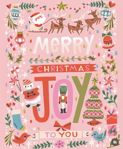 Jill Howarth, Christmas Artwork, Christmas Journal, Pink Christmas Decorations, Tis The Season To Be Jolly, Merry Christmas To You, Christmas Wall Art, Vintage Christmas Cards, Winter Cards