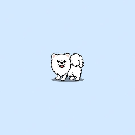 Pomeranian Puppy White, Pound Puppies Cartoon, Pomeranian Drawing, Pomeranian Illustration, Cartoon Pomeranian, Pomeranian Cartoon, White Pomeranian, Poster Text, Color Cartoon