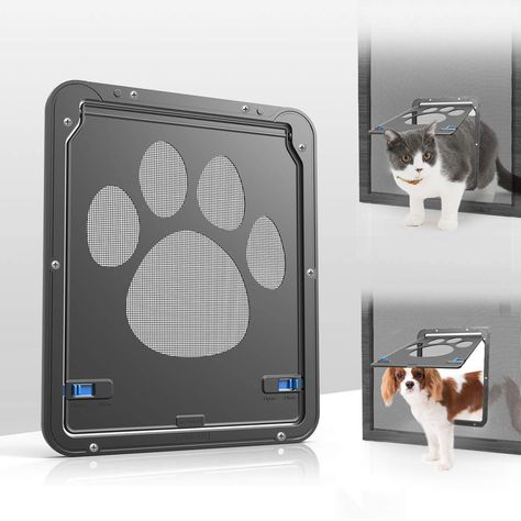 NAMSAN Pet Dog Screen Door for Sliding Door Protector Doggy Cat Screen Door with Magnetic Automatic Closure, Lockable Gate Cat Door For Window, Dog Screen Door, Screen Door Protector, Pet Screen Door, Doggy Door, Window Safety, Door Screen, Cat Flap, Pet Doors