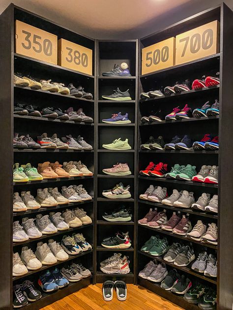 My 2024, Sneaker Rack, Yeezy Collection, Billy Ikea, Sneaker Closet, Shoe Store Design, Sneaker Storage, Shoe Room, Video Game Rooms