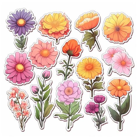 Clip Art Images - Free Download on Freepik Creative Calendar, Free Printable Planner Stickers, Flower Outline, Watercolor Clip Art, Free Clipart Images, Hand Drawn Vector Illustrations, Boho Flowers, Hand Drawn Flowers, Floral Stickers