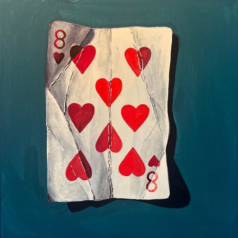 Some of my favorite playing card paintings. Today’s Ave of Diamonds is still available. #gouachepainting #stilllifepainting #artistsoninstagram #painteveryday #colorfulart #gouache #dailypainting #dailyart #utahartist #makearteveryday #gouacheartist #art #painting #illustration #illustrationartist #artofinstagram Objects To Paint, Object Painting, Life Drawing Reference, Painting Gouache, Year 9, Heart Canvas, Ceramic Wall Art, Daily Painting, Still Life Art