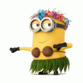 Minions Dance GIF - Minions Dance Hawaiian - Discover & Share GIFs Amor Minions, Minion Humour, 3 Minions, Minion Characters, Minion Costumes, Dance Gif, Minions Love, Cute Minions, Despicable Me 2