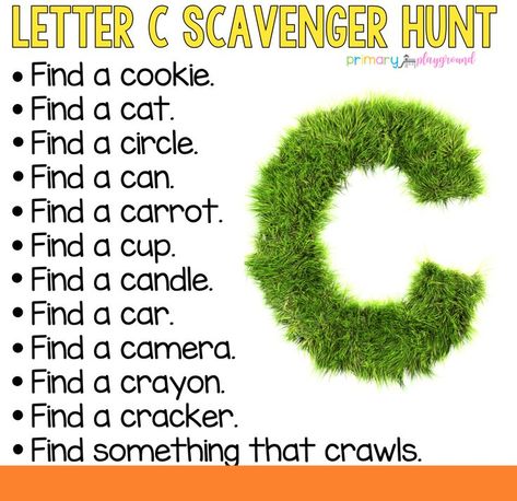 Letter C Scavenger Hunt #scavengerhunt #alphabetscavengerhunt #letterscavengerhunt #alphabetactivities #kindergarten Zoom Games For Kids, Kids Scavenger Hunt, Letter C Activities, Letter C Crafts, Preschool Letter, Abc Activities, Scavenger Hunt For Kids, Scavenger Hunts, Teaching Letters