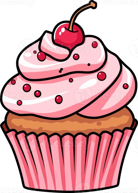 Sweet Cupcake Vector Illustration EPS10 Baking Art Illustration, Muffin Drawing, Cupcakes Logo, Cupcakes Illustration, Cupcake Cartoon, Cupcake Graphic, Cupcake Icon, Cartoon Cupcakes, Cupcake Clipart