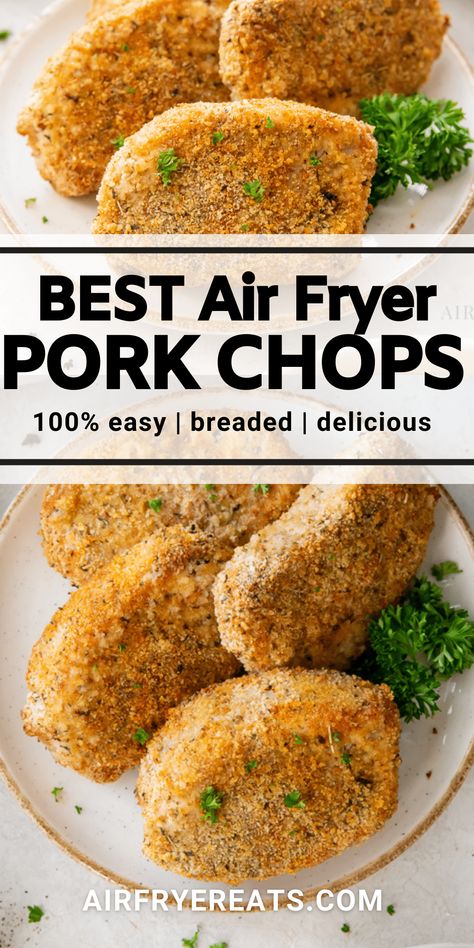 Boneless Pork Loin Chop Recipes, Air Fryer Breaded Pork Chops, Air Fryer Recipes Pork Chops, Panko Pork Chops, Fried Boneless Pork Chops, Broiled Pork Chops, Pork Loin Chops Recipes, Air Fry Pork Chops, Cooking Boneless Pork Chops