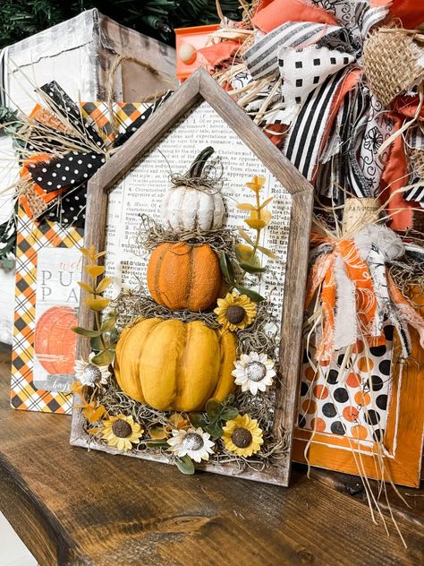 Fall Greetings, Crafts 2024, Fall Crafts For Adults, Fall Crafting, Vintage Booth, Flour Sacks, Fall Wood Crafts, Dollar Tree Pumpkins, Fall Pumpkin Crafts