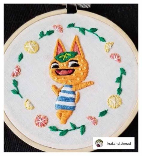 Kawaii Embroidery, Character Embroidery, Anime Embroidery, Animal Crossing Memes, Animal Crossing Characters, Animal Crossing Game, Diy Garden Projects, Sewing Embroidery Designs, Animal Crossing Qr