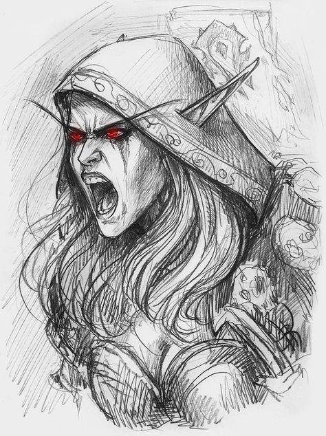 Banshee Queen, Sylvanas Windrunner, Warcraft Characters, Warcraft Iii, Warcraft Art, Heroes Of The Storm, Desenho Tattoo, Wow Art, Coloring Book Pages