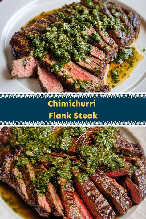 Take your steak game to the next level with this Flavor-Packed Chimichurri Flank Steak! The vibrant, herbaceous chimichurri sauce complements the juicy flank steak, making it an unforgettable dish that’s easy to prepare and even easier to enjoy! Chimichurri Flank Steak, Flank Steak Chimichurri, Chimichurri Steak, Steak With Chimichurri Sauce, Chimichurri Sauce Recipe, Marinated Flank Steak, Flank Steak Recipes, Chimichurri Sauce, Flank Steak