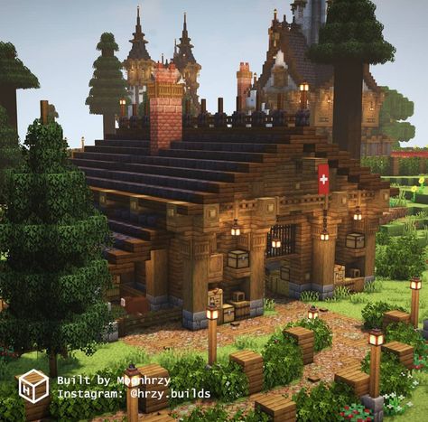 Minecraft Barn, Minecraft Storage, Minecraft Castle Designs, Minecraft City Buildings, Minecraft Houses Survival, Minecraft Mansion, Minecraft Structures, Minecraft Interior Design, Bangunan Minecraft