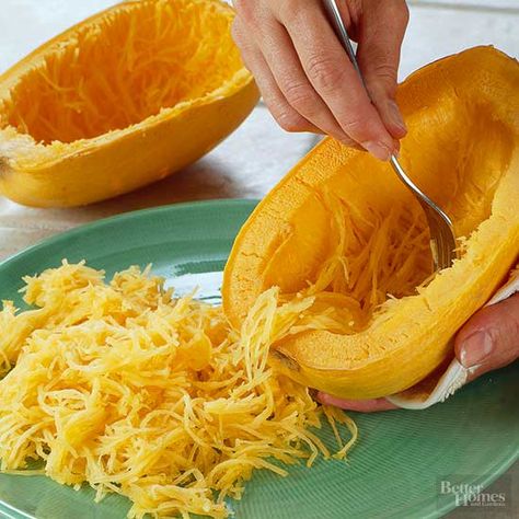 Buttered Spaghetti Squash Roasting Spaghetti Squash, Spaghetti Squash Seeds, Martha Stewart Cooking School, Pizza Casserole Recipe, Cooking Spaghetti, Pasta Alternative, How To Make Spaghetti, Baked Spaghetti Squash, Pizza Casserole