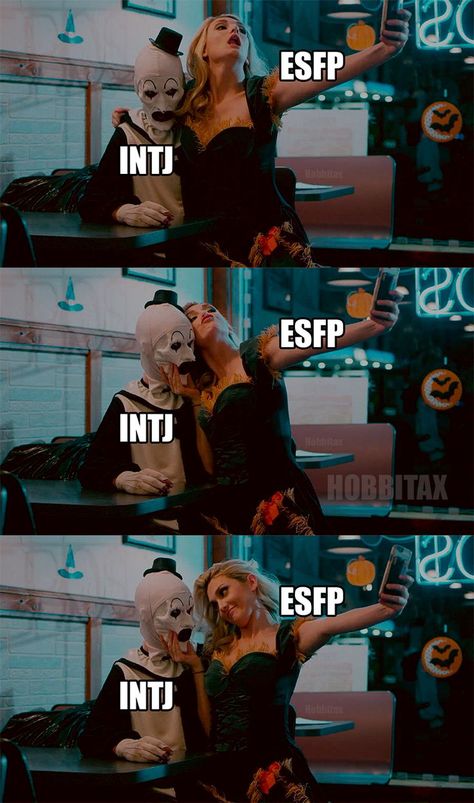 #intj #esfp #terrifier Esfp Intj, Intj T, Enfp Personality, Intj Personality, Mbti Character, 16 Personalities, Mbti Personality, After Life, Intj