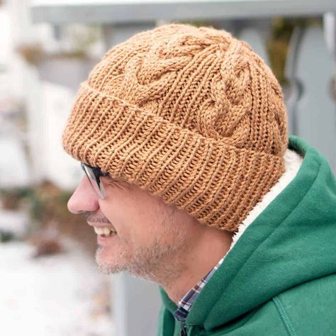 Mens Cable Knit Hat Knitting Pattern - Mens Hat Knitting Pattern, Owl Knitting Pattern, Cable Knit Hat Pattern, Animal Knitting, Knit Slippers, Hat Knitting Pattern, Baby Cardigan Knitting Pattern, Cable Knit Hat, Knitted Cat