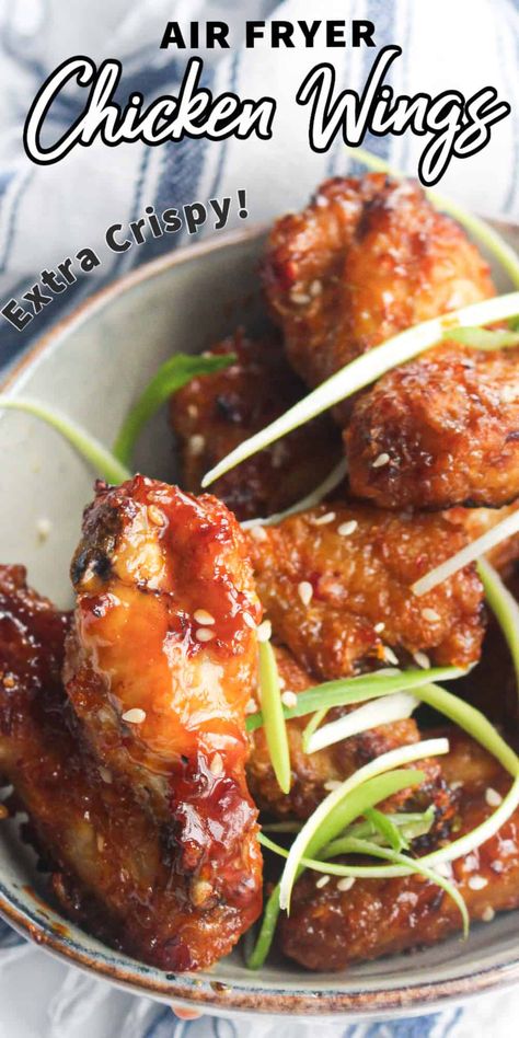 Air Fried Chicken Wings Recipe, Crispy Air Fryer Chicken Wings, Crispy Air Fryer Chicken, Air Fry Chicken Wings, Air Fryer Wings, Actifry Recipes, Chicken Wings Recipe, Air Fryer Chicken Wings, Air Fryer Oven Recipes