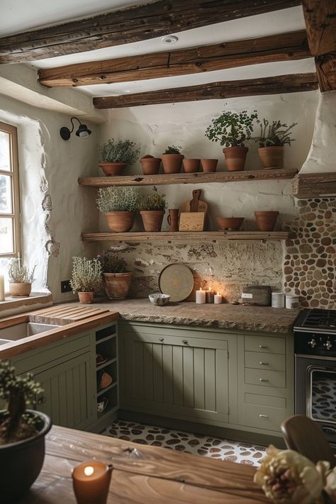 Farm Kitchens, Cottage Core Interior, Cottagecore Kitchen Decor, French Cottage Kitchen, Cottagecore Interior, English Cottage Kitchens, Cottage Core Kitchen, Cottagecore House, Witches Cottage