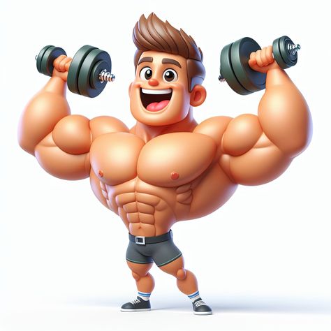 #3Dillustration #Athletic #biceps #Bodybuilding #cartooncharacter #cheerful #Determination #Dumbbells #Exercise #Fitness #Gym #Health #motivation #Muscular #personaltraining #physicalfitness #powerlifting #strength #strongman #workout Cartoon Fitness Art, Karate Picture, Gym Pictures, Fusion Art, Fitness Art, Powerful Images, Exercise Fitness, Image Generator, Powerlifting