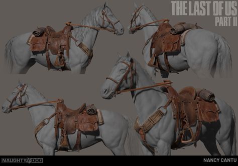 Saddle Concept Art, Last Of Us Concept Art, Animal Transport, Zbrush Tips, Monster Clay, Animal Crossing Pc, Horse Model, Hugo Pratt, Last Of Us Part 2