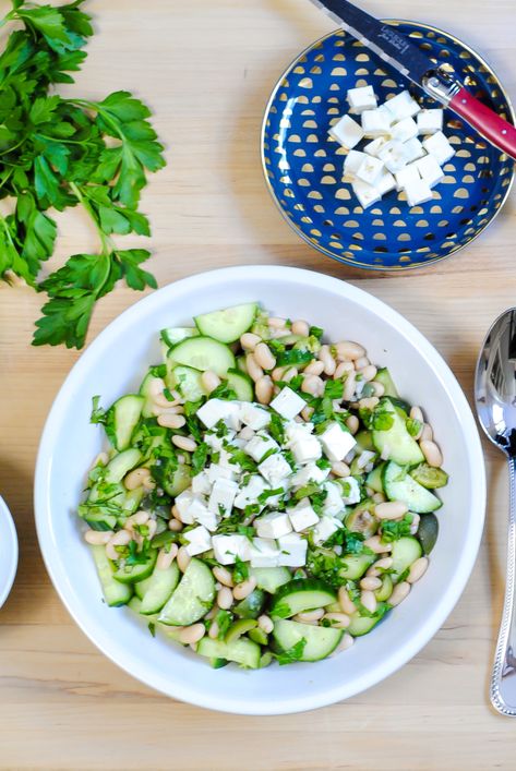 Gf Dinner, White Bean Salad, Cucumber Tomato Salad, Cholesterol Lowering Foods, Cucumber Recipes, Summer Cooking, Vegetarian Meal, Cleanse Recipes, Cucumber Tomato