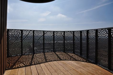 Balcony Privacy Ideas for 2023 – 25 Staggering Designs to Have the Best Private Sanctuary - Arch2O.com Privacy Walls, Laser Cut Patterns, Lan Can, Perforated Metal, 3d Laser, Balcony Design, Architecture Photo, Architecture Project, Malaga