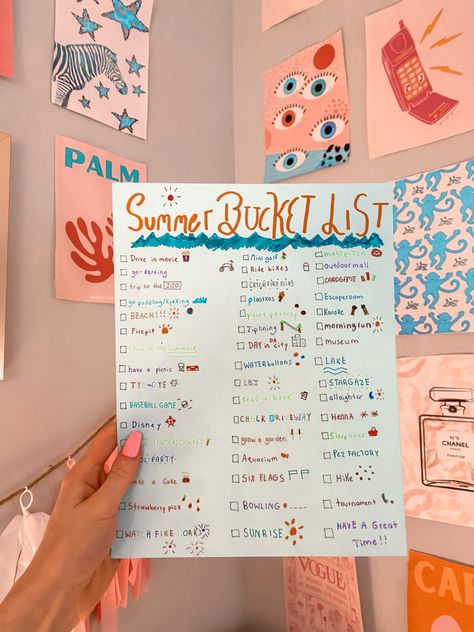 Vsco Bucket List, Preppy List Ideas On Paper, Preppy Journaling Ideas, Preppy Bucket List, Preppy Summer Activities, Preppy Summer Things To Do, Summer Activities Aesthetic At Home, Preppy Bullet Journal Ideas, Preppy Summer Bucket List