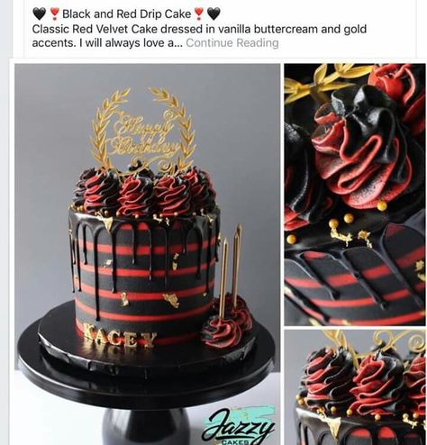 Red And White Cake For Men, Red And Black Cake For Men, Red Black Cake Birthday, Red And Black Drip Cake, Black And Red Cake Ideas, Red And Black Cake Ideas Birthdays, Cake Design For Men, 80 Birthday Cake, Buttercream Cake Decorating