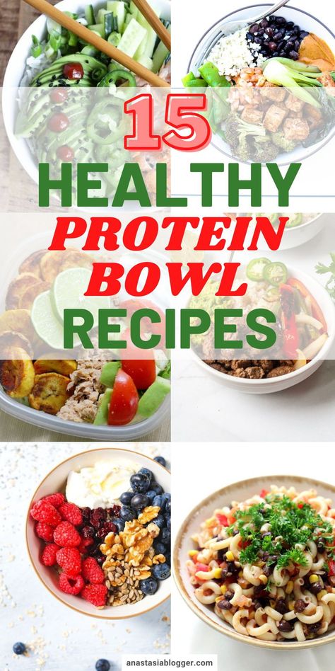 If you are in need of a power meal, then a protein bowl will be your new best friend. Here are 15 easy and delicious protein bowl recipes for you to try! #proteinbowl #weightloss Protein Bowl Recipes, Mexican Pasta Salad Recipes, Lunch Bowl Recipe, Protein Bowl, Power Bowl Recipe, Bowl Meals, Easy Protein, Healthy Bowls Recipes, Protein Bowls