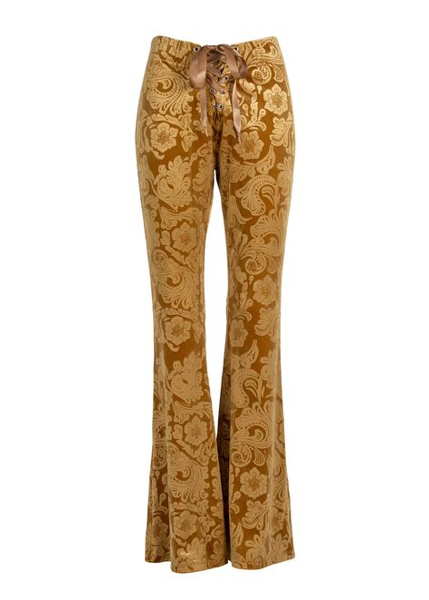 Velvet Bell Bottoms, Printed Bell Bottoms, Shaggy Jacket, Casual Boho Style, Velvet Flare Pants, 70s Outfits, Velvet Flares, Rocker Style, Bell Bottom Pants